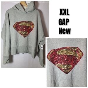 GAP×DC comics super man sequin sweater- Size XXL- New with tags
